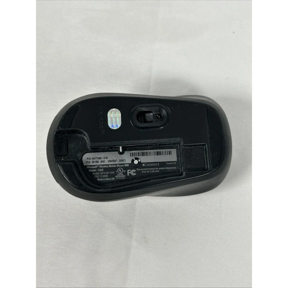 Microsoft Wireless Mobile Mouse 3000 Model 1359 Blue Black W/ Dongle